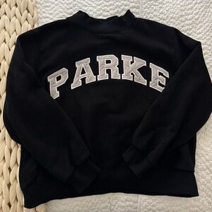 Parke black and white mockneck